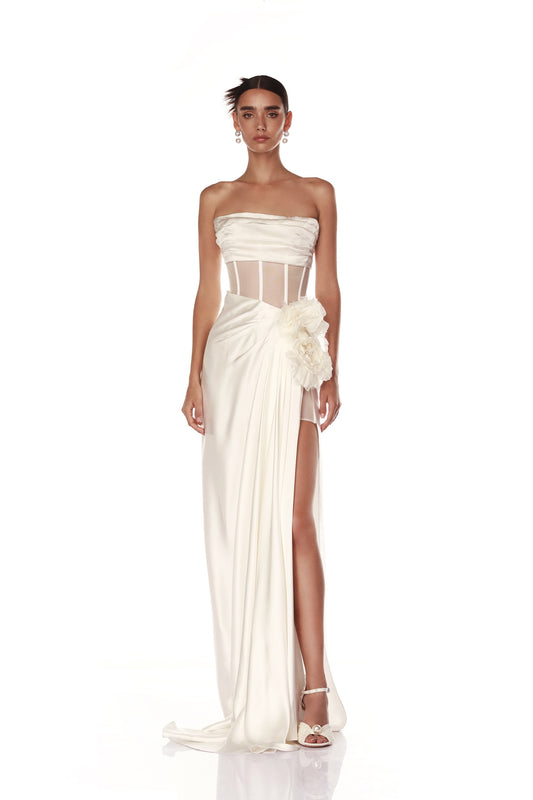 Cora Strapless Blanc Dress - Pre Order