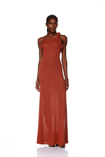 Dalia One Shoulder Copper Gown - Pre Order