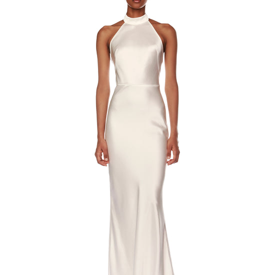 Greta Blanc Halterneck Gown - Bronx and Banco - Free Shipping – BRONX ...