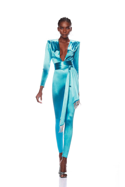Stella Blue Long Sleeve Jumpsuit - Pre Order