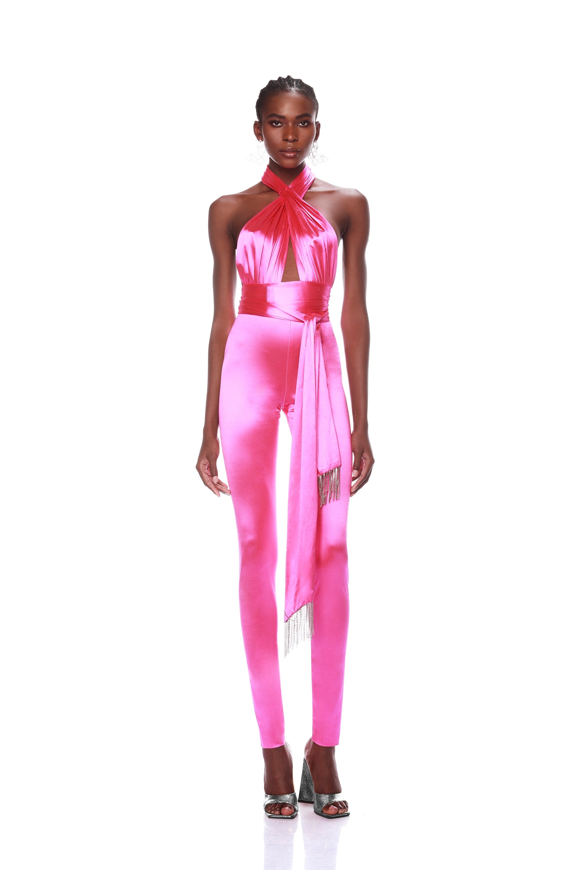 Stella Pink Halterneck Jumpsuit Sample BRONX AND BANCO