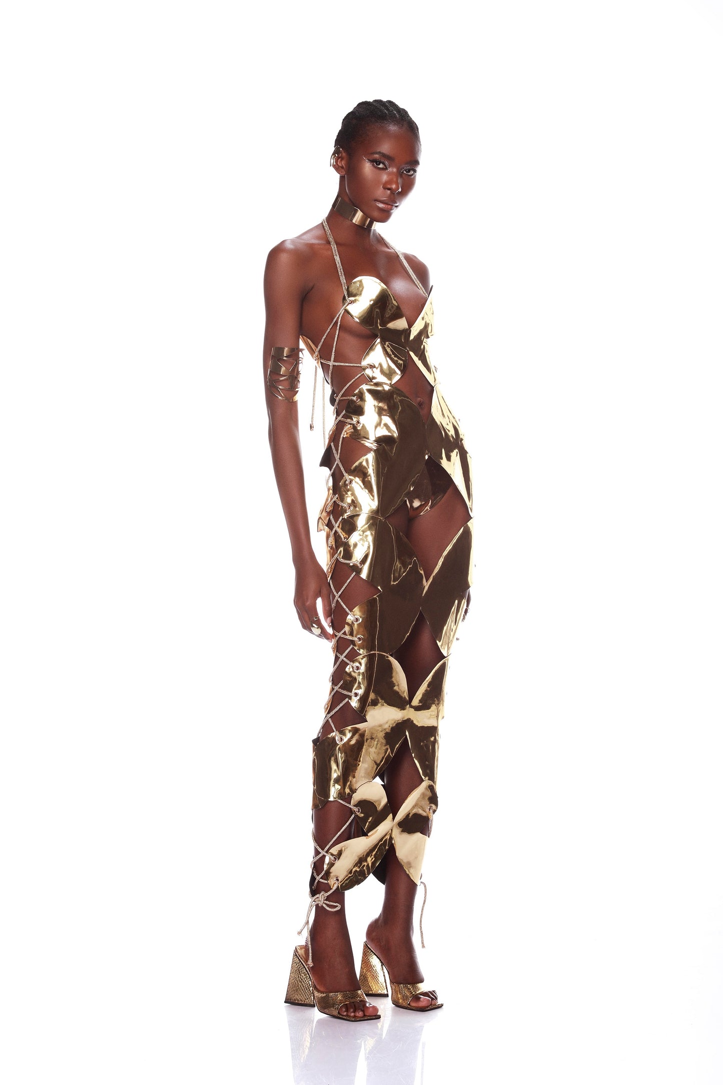Butterfly Gold Cutout Gown - Pre Order