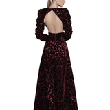 Velvet V-neck Burgundy Maxi Dress - BRONX AND BANCO