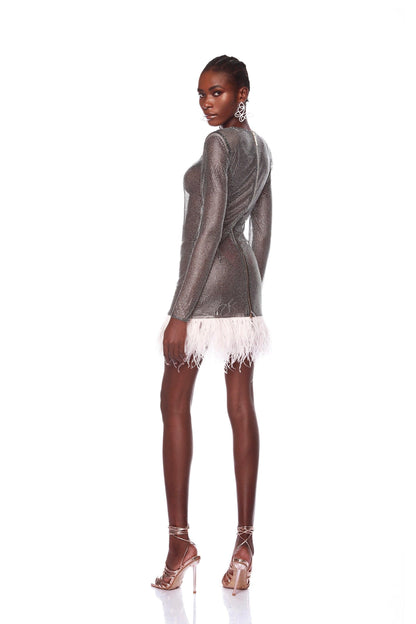 Webb Feather Mini Dress - Pre Order