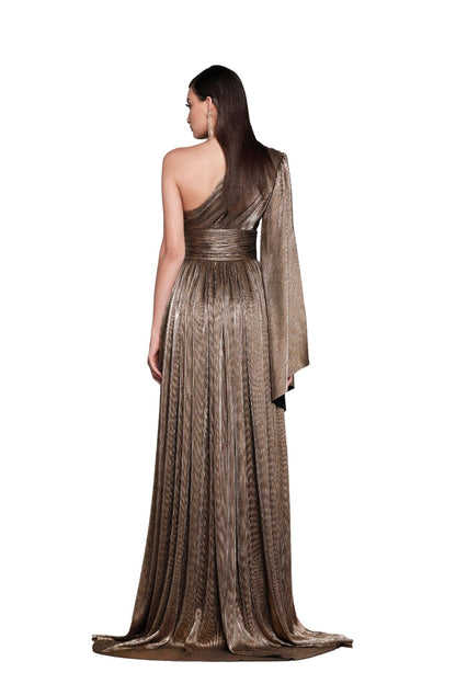 Florence One Shoulder Gold Gown